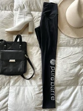 Pure Barre - Tavi High Waist 7/8 Legging - Black Solid Color Small