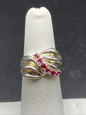 Designer Sterling Silver Pink Topaz Ring - Size 6