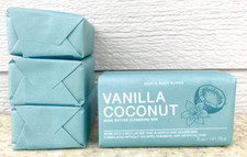4 Bath  Body Works VANILLA COCONUT Cleansing Bar Soap 5oz LOT/SET of 4