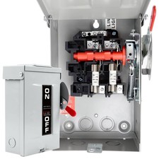 2P 30 Amp Disconnect Box, 30 Amp Fused Disconnect, 110/240V, Heavy Duty Metal...
