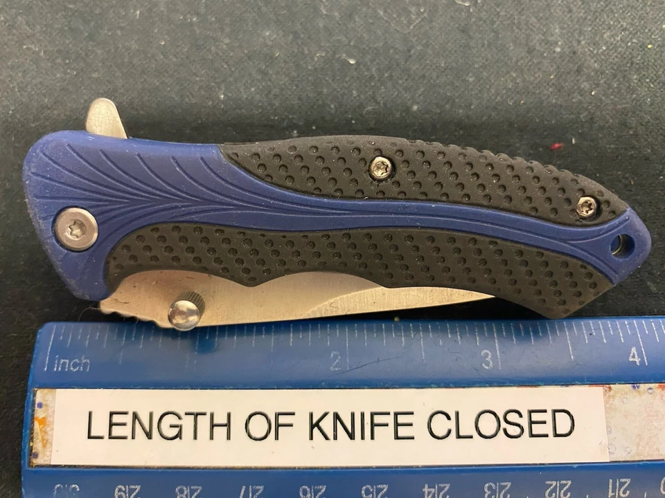 Нож-раскладушка Camillus Liner с замком, синий пластик с резиновыми вставными ручками - Изображение 4 из 4