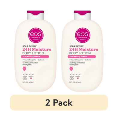 EOS Shea Better Body Lotion- Strawberry Dream, 24-Hour Moisture Skin Care16Oz 2P
