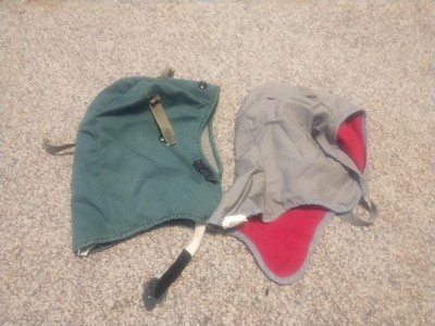 Two Vintage Hard Hat Insulation Lined Cold Weather Hoods 