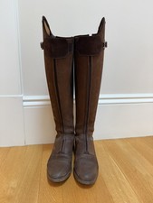 Kingsley tall Boots, Brown Suede, 41 A-S, London 1, front zip, Free Shipping