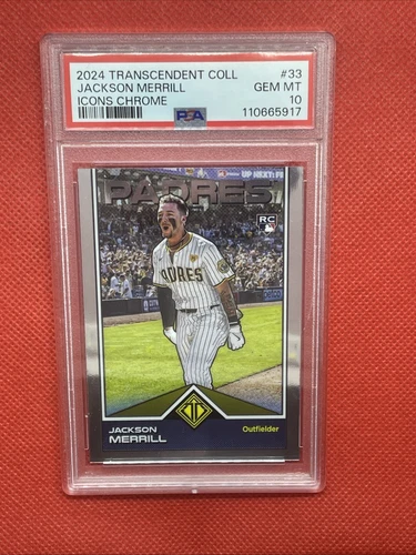 2024 TOPPS TRANSCENDENT COLLECTION ICONS CHROME JACKSON MERRILL ROOKIE RC PSA 10