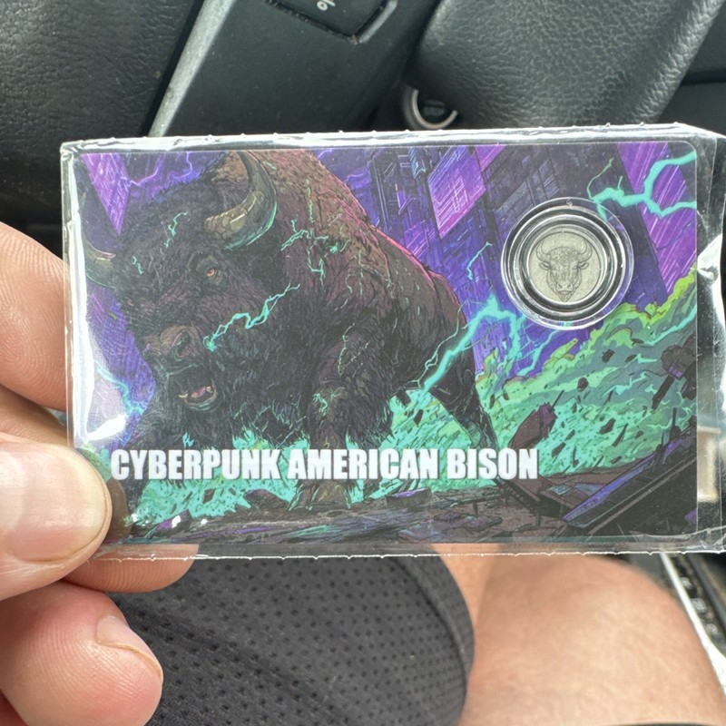Cyberpunk American Bison 2026 Liberia $12 .999 Platinum 1/1000 oz COA