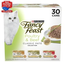 2pack Purina Fancy Feast Classic Pate Food, Wet Cat Food, Poultry Beef