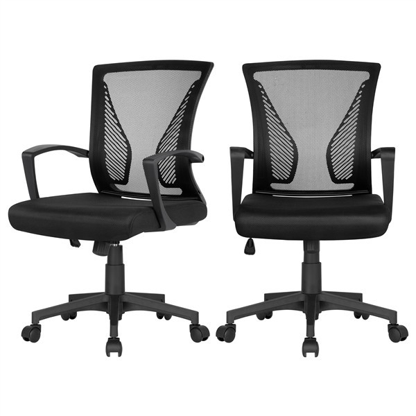 2pcs Office Chairs Desk Chairs Swivel Computer Chairs Height Adjustable Rolling