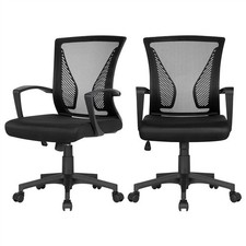 2pcs Office Chairs Desk Chairs Swivel Computer Chairs Height Adjustable Rolling