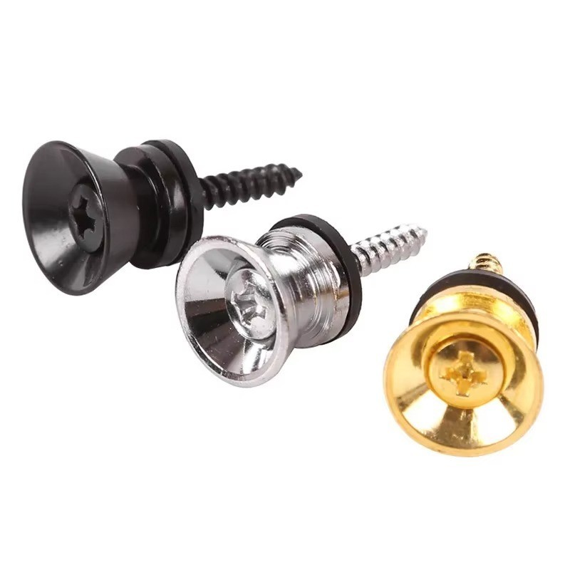 2PCS Guitar Strap Lock Pins Metal Button Locks Electric Bass Ukulele UK 5