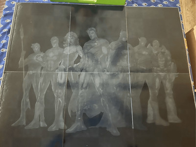 Rare Justice League DC Comics 3D Folding Graphic Chess Board