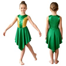Kids Girls Dress Back Invisible Zipper Tunic Dresses Liturgical Praise Lyrical