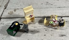 Vintage Sylvanian Families Calico Critters Baby Kitchen Set w/ Babies