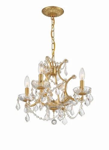 Filmore 17 1/2" Wide Antique Gold Crystal 4-Light Chandelier - Picture 3 of 9