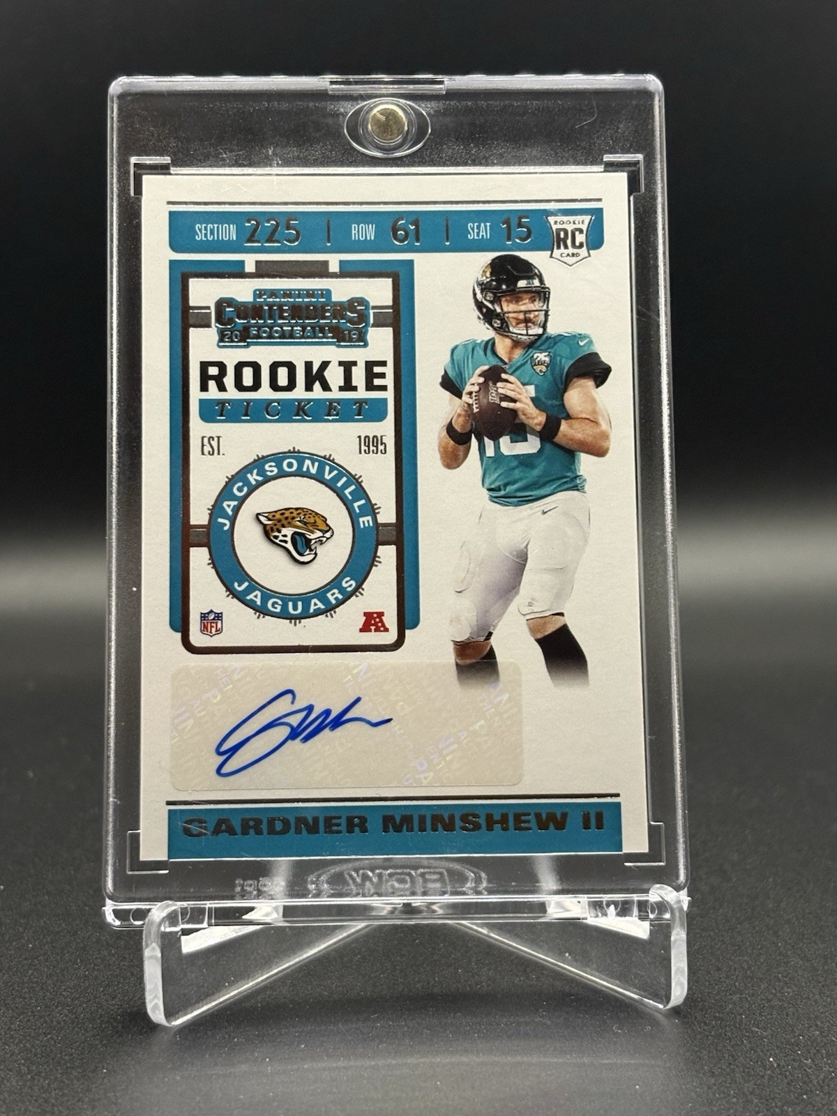 2019 Panini Contenders Gardner Minshew II RC Rookie Ticket Auto #186 Jaguars