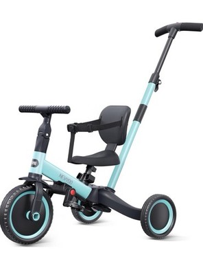 NEWYOO 5-in-1 Toddler Tricycle w/ Push Handle 1-3 Years Blue - NEW - FAST SHIP!