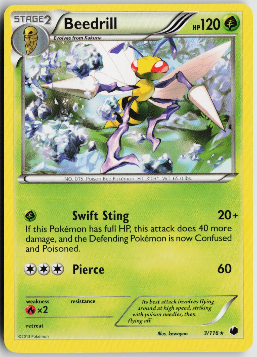 LP Beedrill 3/116 Rare Plasma Freeze Pokemon