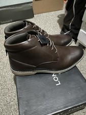 London Fog LFM-Tyler Chukka, Vegan Leather Brown CL30578M-E Men's Size 10M, NEW