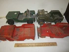 Lot of 4 1950s Louis Marx and Tonka Pressed Steel Jeeps, restoration project