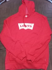 Levis Mens Red Logo Fleece Pullover Hoodie w/...