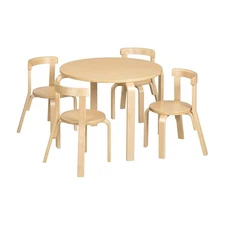 ECR4Kids Bentwood Table and Curved Back 30.7" L x W x 20.5" H, Natural 