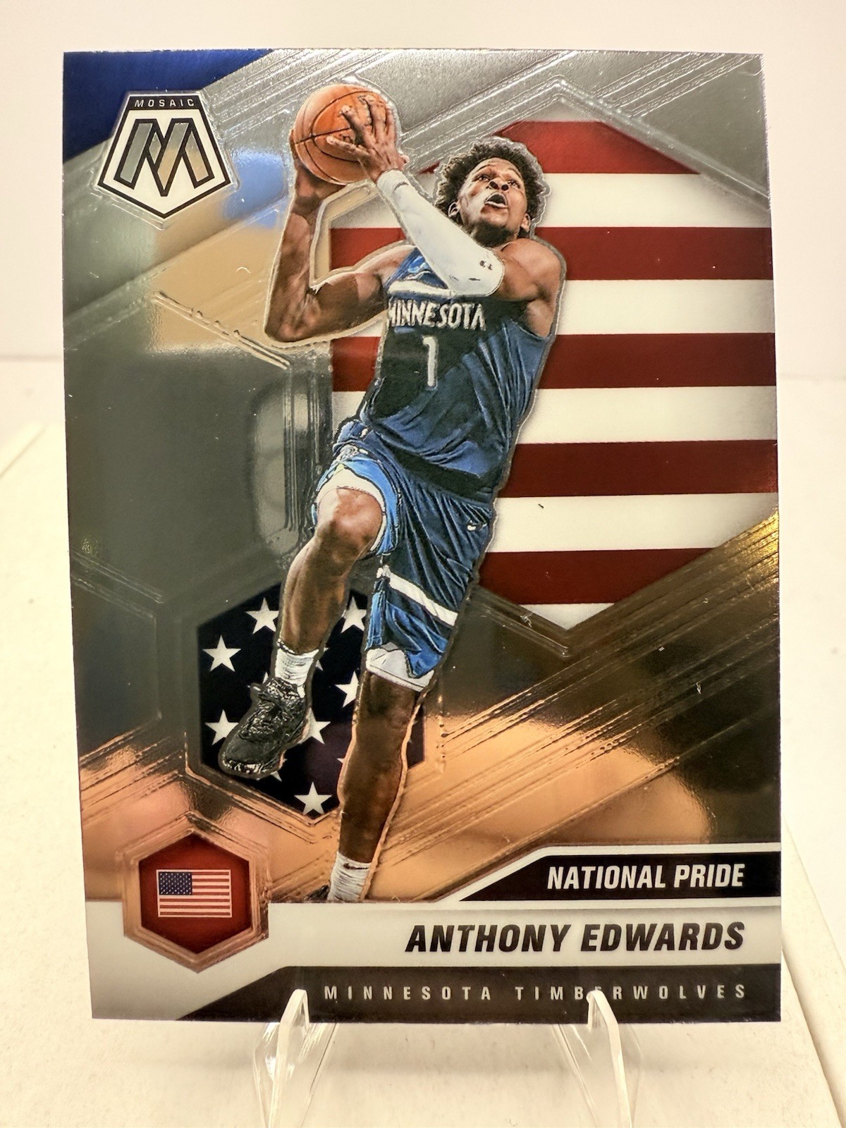2020-21 Mosaic Anthony Edwards Rookie National Pride RC #252 Timberwolves