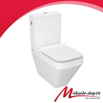Toilette Stand wc komplett  mit Spülkasten KERAMIK Inkl. Wc Sitz Spülrandlose !