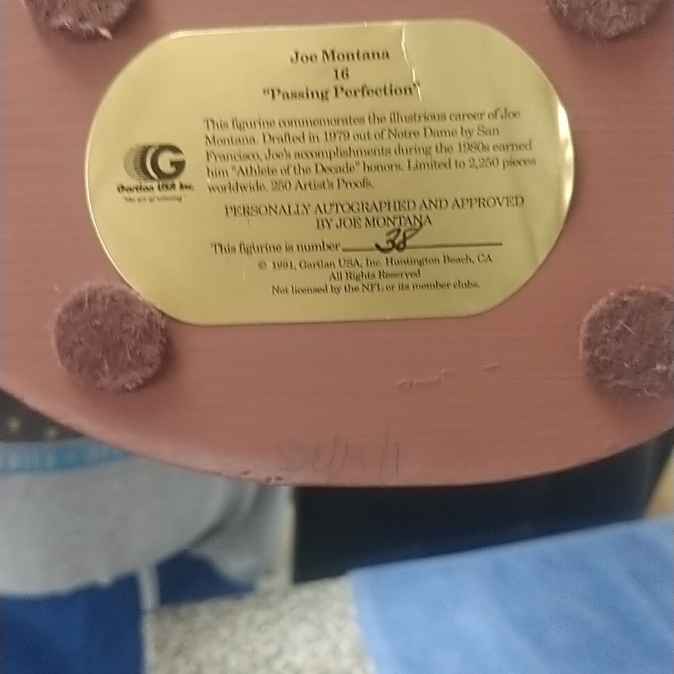 Gartlan USA Joe Montana Figurine Collectible 38 eBay