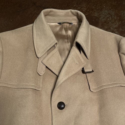 VINTAGE Jason Gibbs New York Ed Barbo’s Wool Overcoat Size 42R Tan NICE! - Picture 5 of 18
