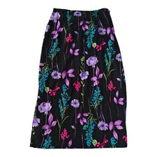 Vintage Women Maxi Skirt Floral Made In USA Sz 12