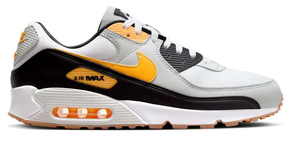 New NIKE AIR MAX 90 Men's Casual Shoes WHITE LASER ORANGE GUM US Size 8 NIB