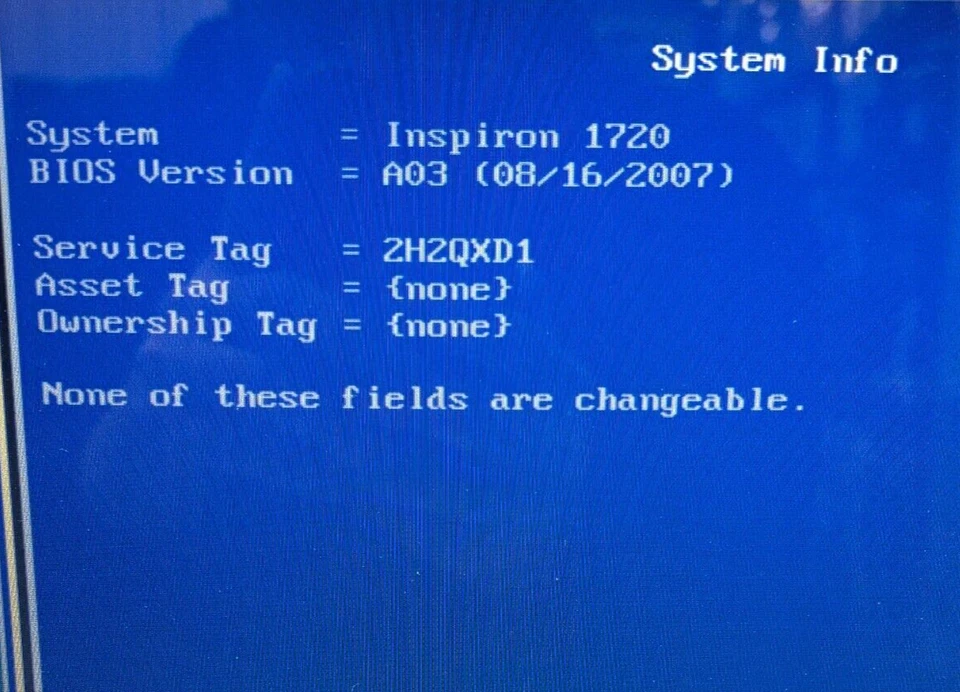 Dell Inspiron 1720 17" Laptop Pentium Dual 4GB RAM No HDD No OS Boot/BIOS H2600 - Image 2 of 4