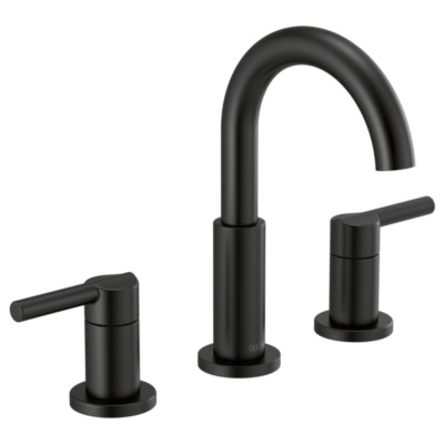 Delta Nicoli Widespread Bathroom Sink Faucet Matte Black-Certified Refurbished