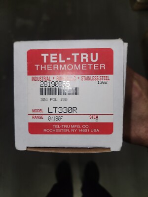 Tel-Tru Lt330r-0864 Analog Dial Thermometer,Stem 8'' L