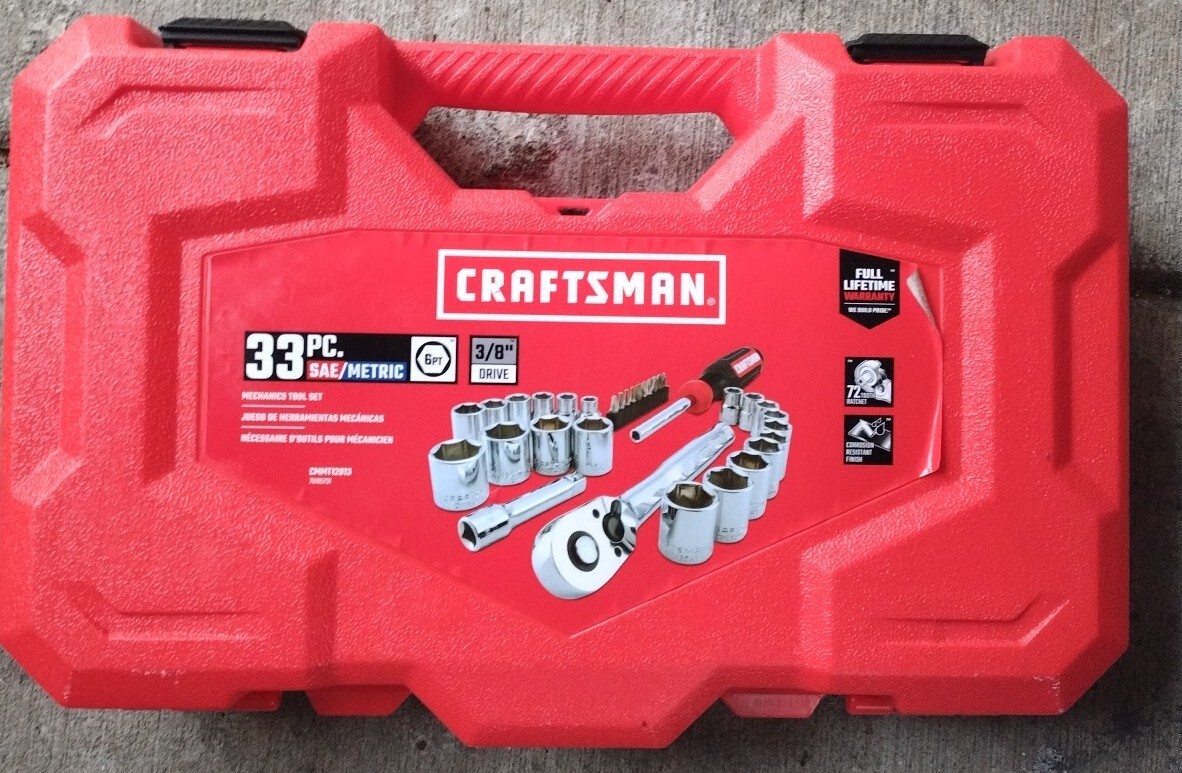 Craftsman 33 Piece 3/8” Drive Mechanics Socket Tool Set CMMT12013 BRAND