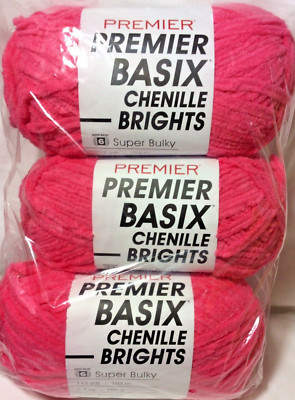 Premier Basix Chenille Brights Yarn 3 Pack  Hibiscus 