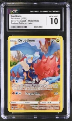 CGC 10 GEM MINT Druddigon TG09/TG30 - Silver Tempest Trainer Gallery ...