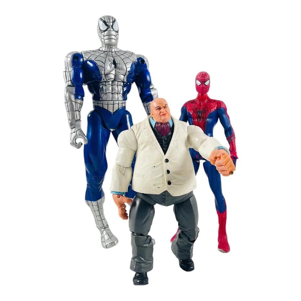 Marvel Spiderman 3pc Action Figure Lot Spider-Man & Kingpin Legends White Suit - Image 3 of 4