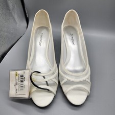 Covington Helen White Peeptoe Pumps Womens 7.5M High Heels