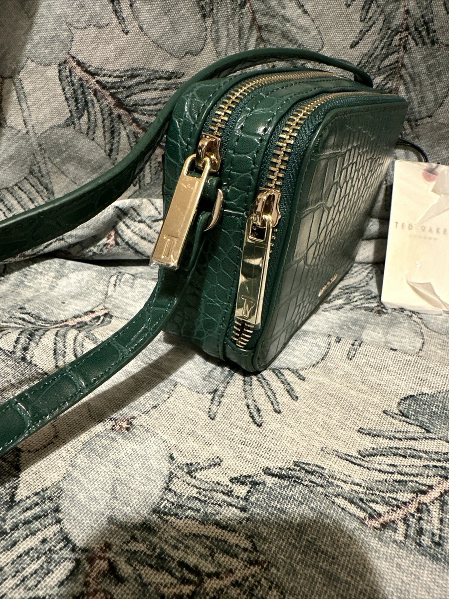 Ted Baker Stina Double Zip Faux Leather Mini Camera Bag Green