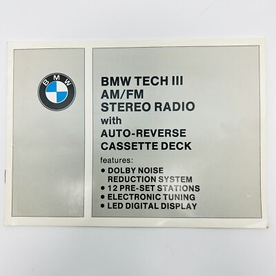 1982 BMW Tech III AM/FM Stereo Radio with Auto-Reverse Cassette Manual
