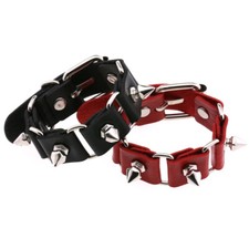 Punk Gothic Spike Buckle Splicing Retro Street Style Rivet Wristband Bracelet