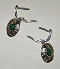Chapal Zenray NF 925 14K GOLD STERLING SILVER EARRINGS Green Stones~Marcasites — photo 7