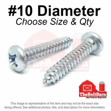  10 Phillips Pan Head Self Tapping Sheet Metal Screws Zinc Pick Length  Qty 