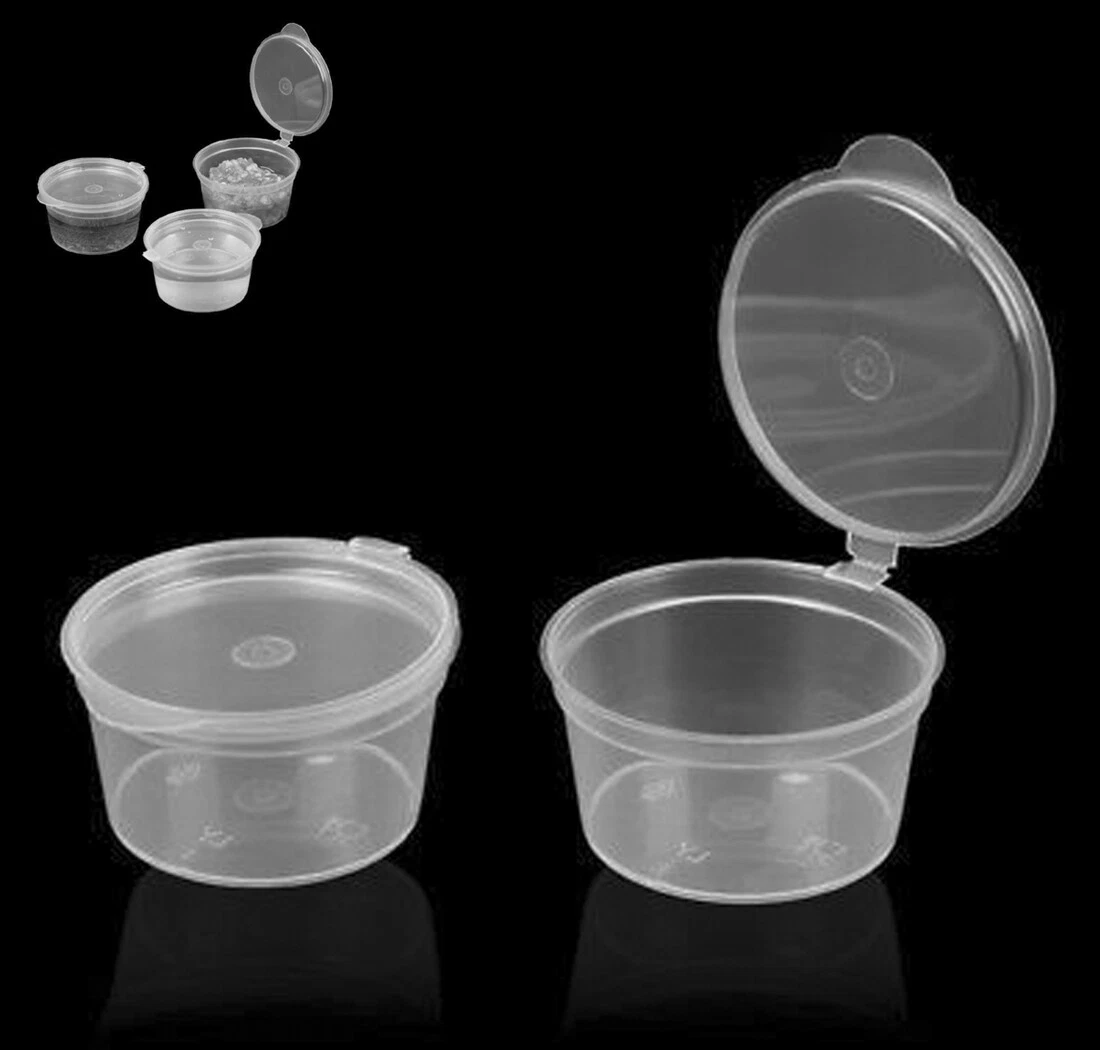 100pcs Plastic Sauce Containers Clear Disposable Small Food