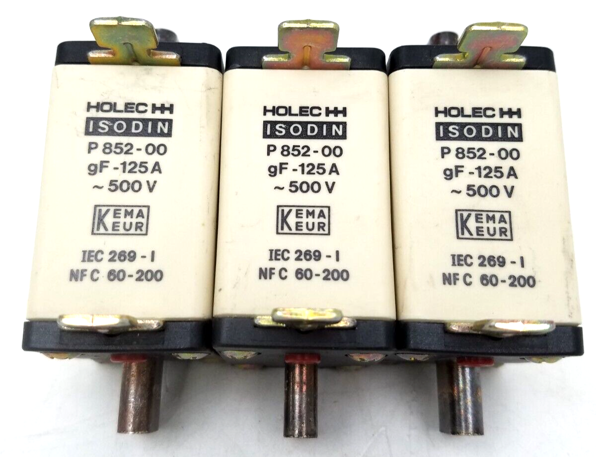 P852-00 HOLEC Isodin 125 Amp 500V Lot of 3 Fuse *Next Day Option