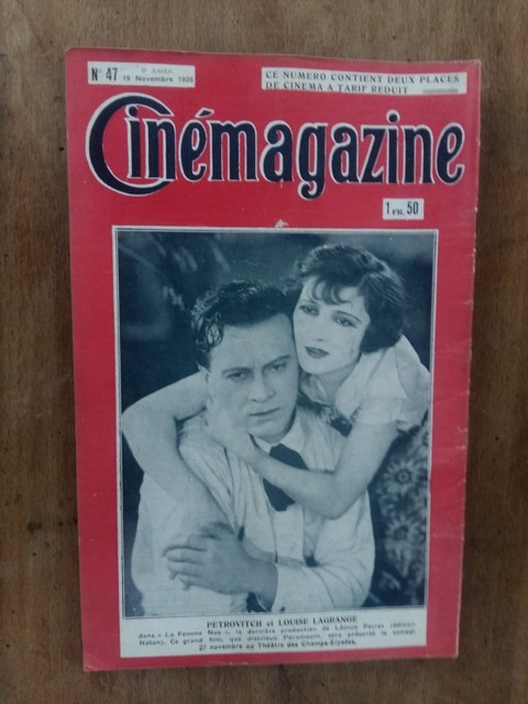 Cine-Magazine No. 47 Sandra Milovanoff Petrovitch Louise Lagrange 1926