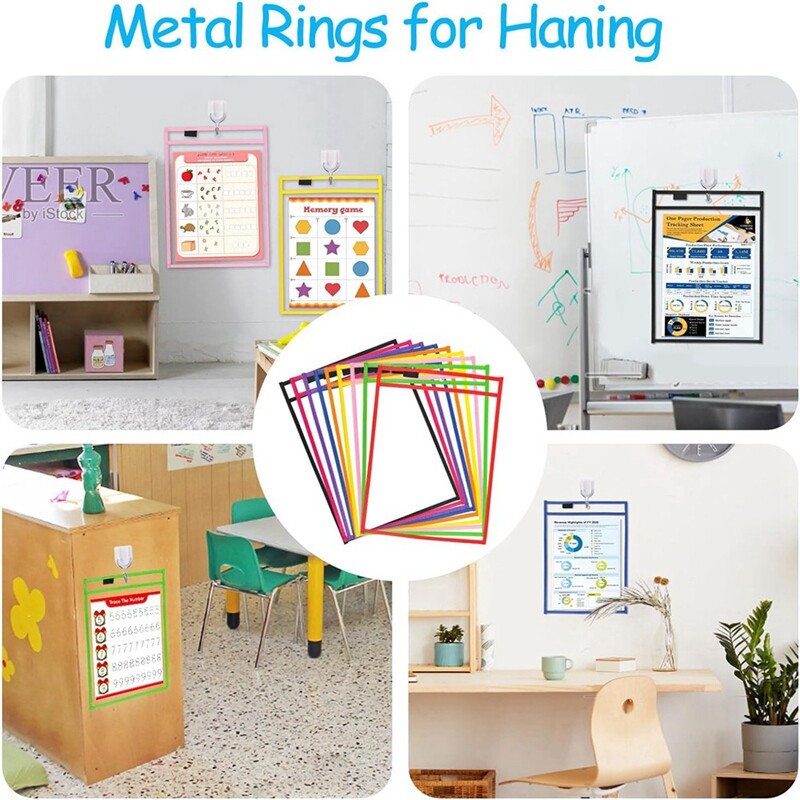 10PCS Dry Erase Pockets, Extra LargeReusable Dry Erase Covers