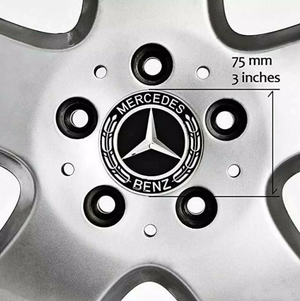 4 x Mercedes-Benz Nabendeckel Radnabenkappen Nabenabdeckung 75mm New DE - Bild 4 von 4