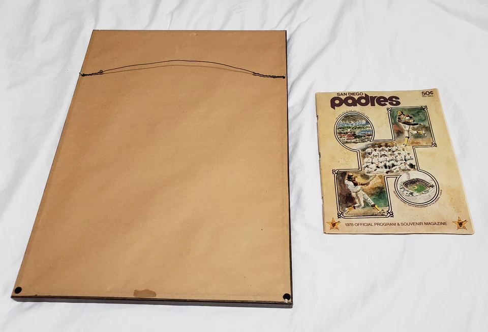 San Diego Padres Rollie Fingers Signed Framed Drawing Print & Game Program - Image 4 of 4